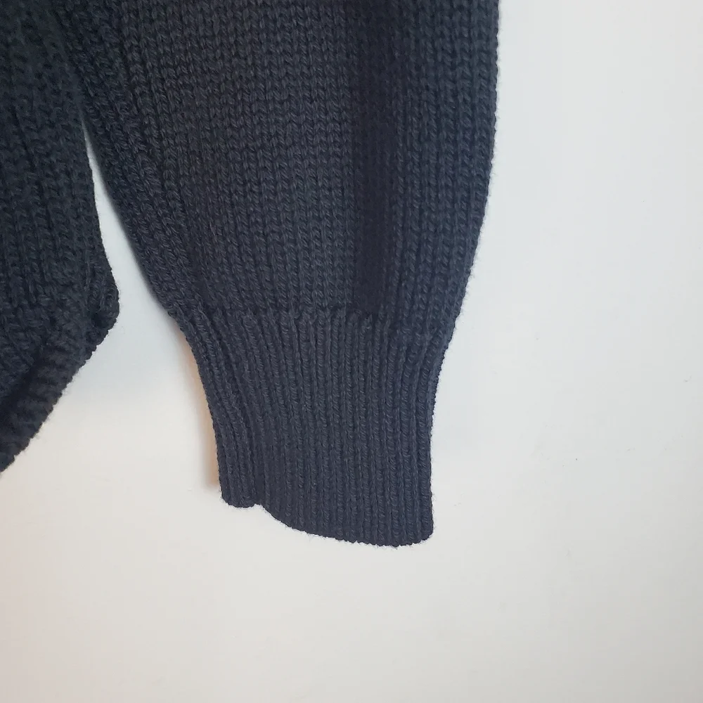 J. Crew Black Scalloped Hem Sweater Size Small NWT